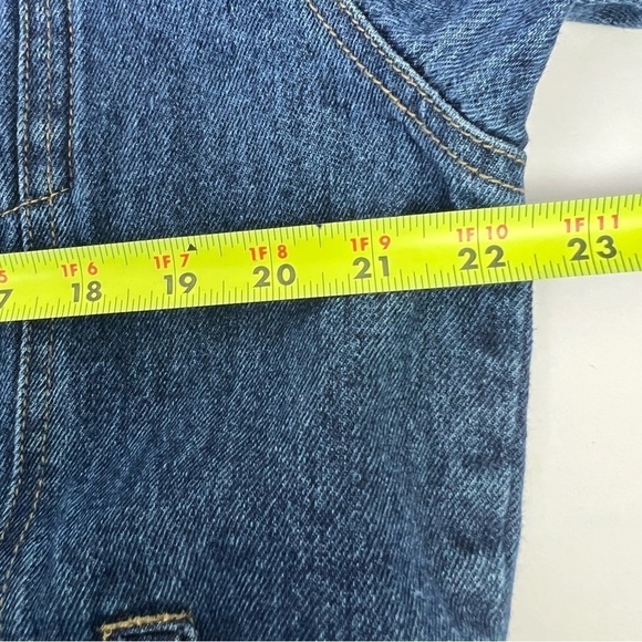 Elk Canyon Men’s Blue Jean Jacket Sz Large Dark Wash Wolf Embroidery On Back - Picture 10 of 12